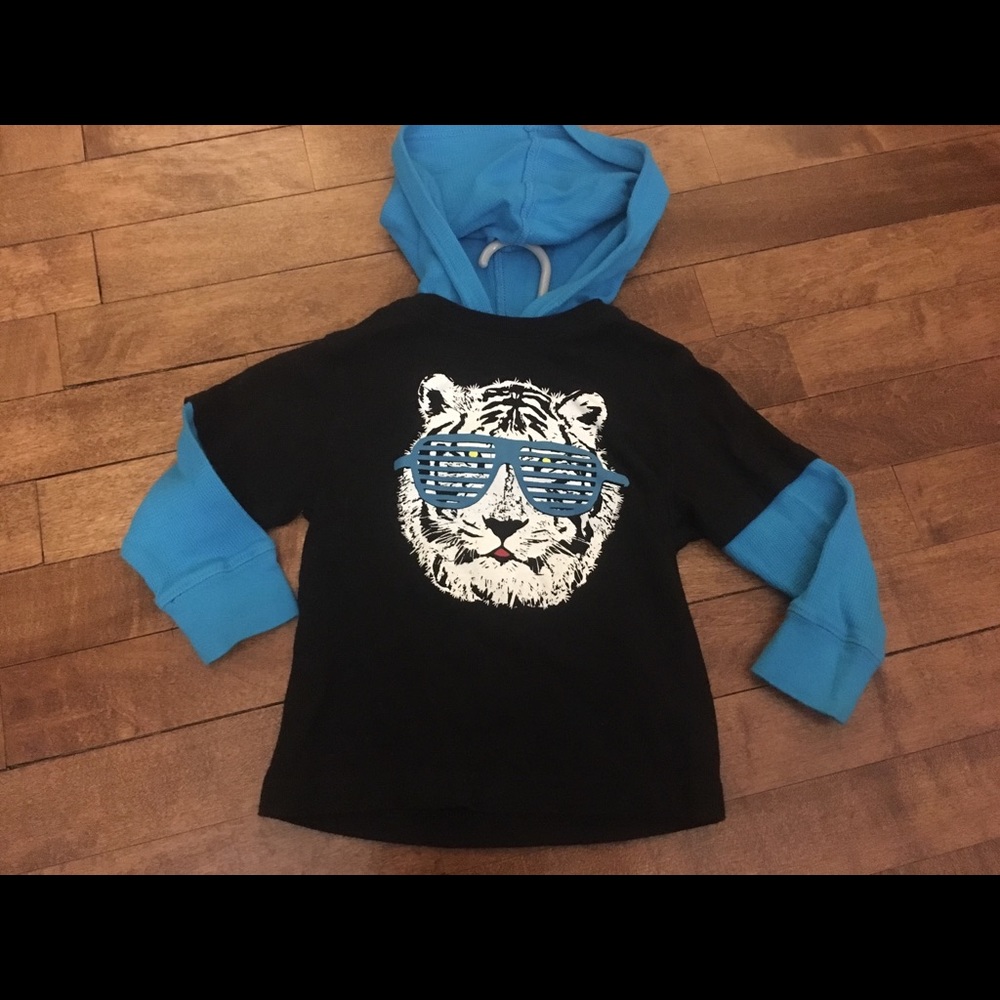 Hooded Long Sleeve Tiger Shirt - One Piece Sz 18M